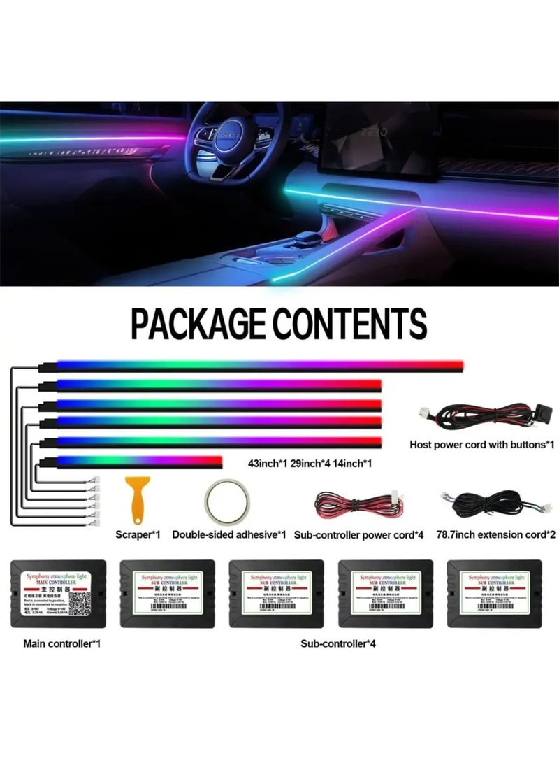 توبيز شريط إضاءة LED داخلي للسيارة من الأكريليك من توبي دريم، 6 في 1، مع تطبيق لاسلكي، مصابيح LED RGB، مجموعات إضاءة محيطة من الألياف البصرية، 16 مليون لون، وظيفة صوتية نشطة، أضواء نيون للسيارة - DEAM LIGHT 6 IN 1 - Image 5