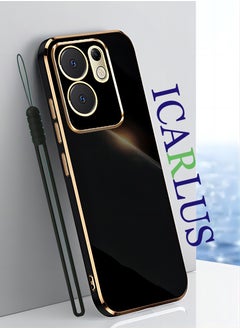 ICARLUS For Infinix Zero 30 4G Case Glossy Electroplating TPU Protective Cover Gold-Black  - Image 1