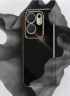 ICARLUS For Infinix Zero 30 4G Case Glossy Electroplating TPU Protective Cover Gold-Black  - Image 2