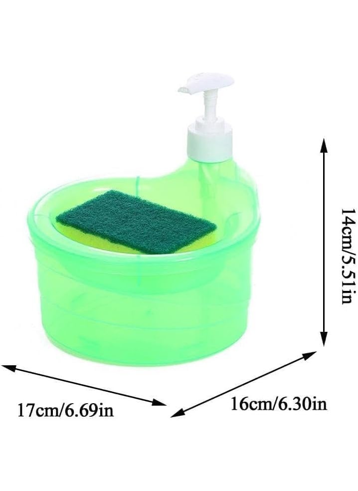 KBDev KBDev Double Layer 2 in 1 Liquid soap Dispenser Kitchen Sinkdishwash Dispenser with Pump and Sponge Multi Color  - Image 5