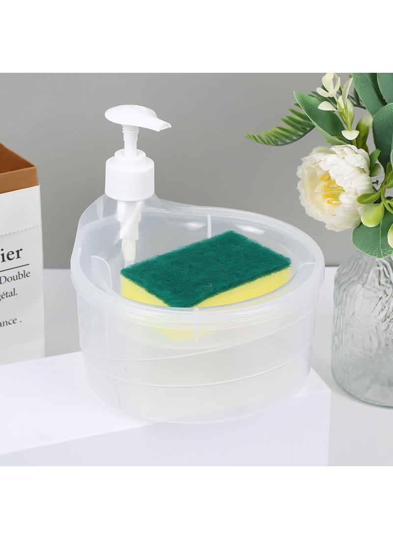 KBDev KBDev Double Layer 2 in 1 Liquid soap Dispenser Kitchen Sinkdishwash Dispenser with Pump and Sponge Multi Color  - Image 1