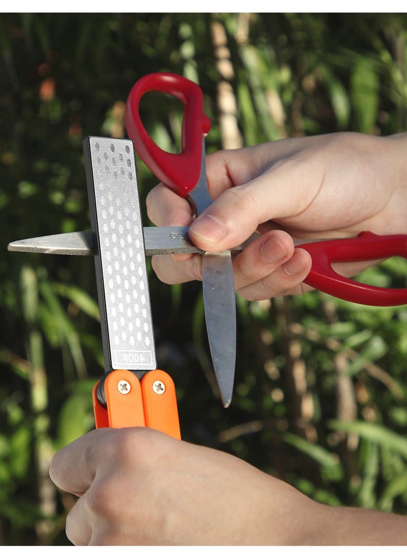 Generic - 2 Pack Diamond Knife Sharpener for Garden Tools and Kitchen, Double-Sided 400/600 Grit for Scissors, Pruners, and Blades - Image 1