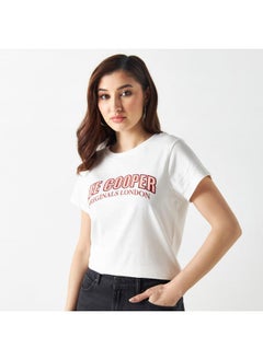Lee Cooper Typography Detail T-shirt with Short Sleeves