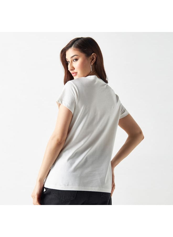 Lee Cooper - Lee Cooper Typography Detail T-shirt with Short Sleeves - Image 1