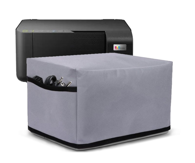 Crasome Dust & Water Proof Printer Cover for Epson EcoTank L3252 / L3250 / L3211 / L3260 / L3210 (Grey) - Image 1