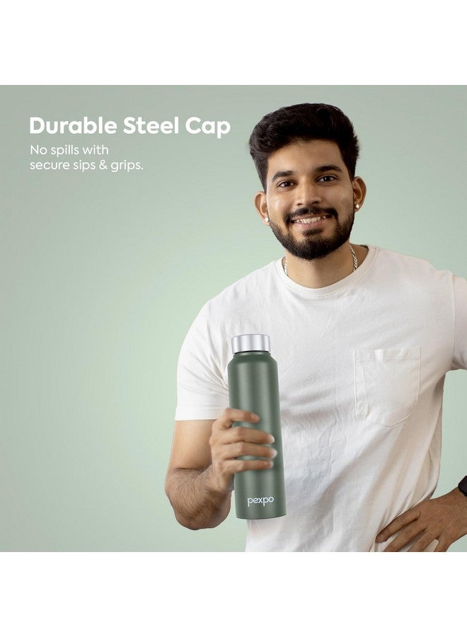 PEXPO Chromo 1000 ISI Certified Stainless Steel Sports/Fridge Water Bottle, 950ml, Military Green,Pack of 2 | BPA Free | Water Bottle for Office, Gym, School, Yoga, Trekking, Men, Women and Kids - Image 5