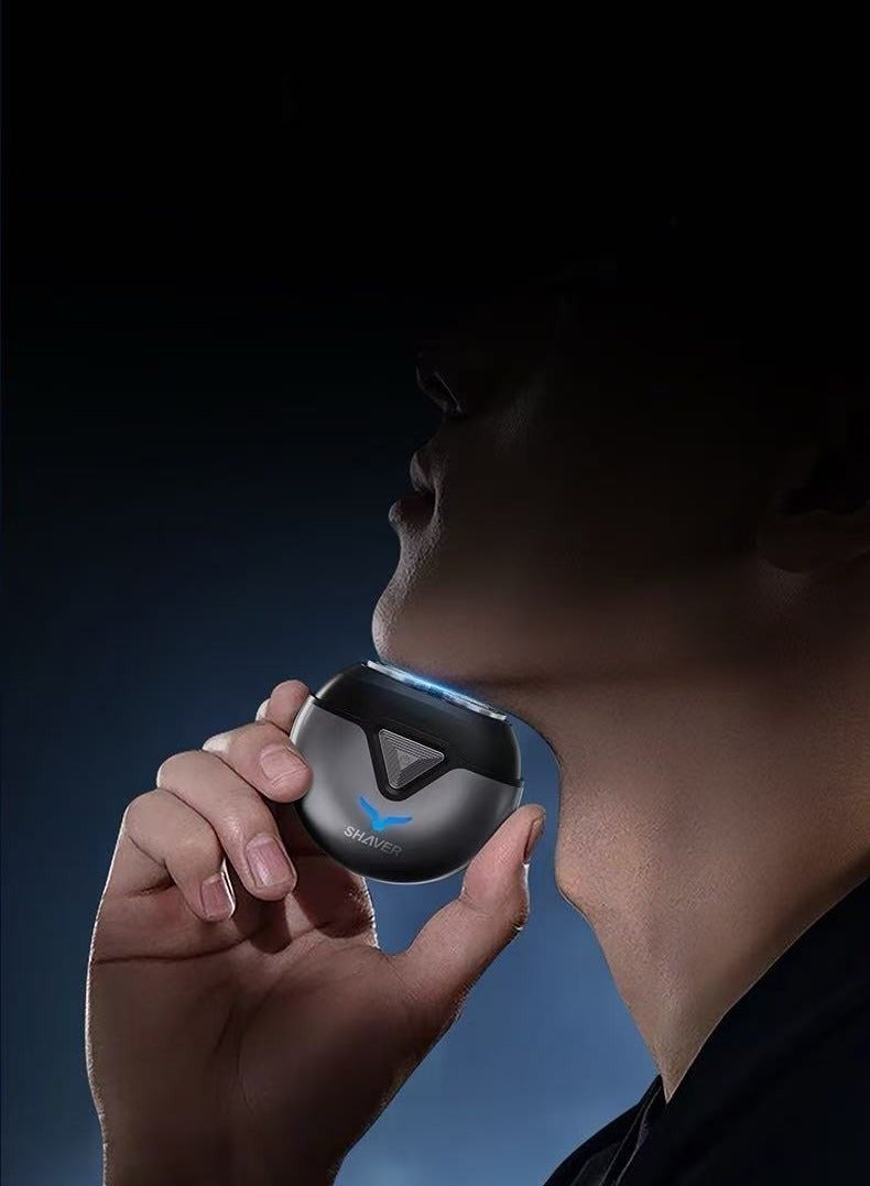 Mini Portable Electric Shaver Electric Razor for Men 2 Head Dust Cover with Mirror Travel Shaver Magnetic Shaving Head Dry Wet Close Shave USB Rechargeable Razor for Home, Office, Car(Bule) - Image 2