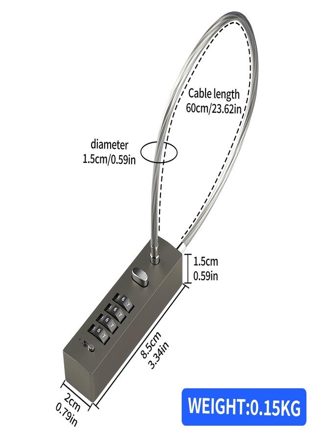 Histure Cable Locks with Combination,23.6Inch Length Steel Cable Rope 4-Digit Combination Lock with Resettable Code for Bikes, Fence, Pet Door, Lockers, Cabinets - Image 2