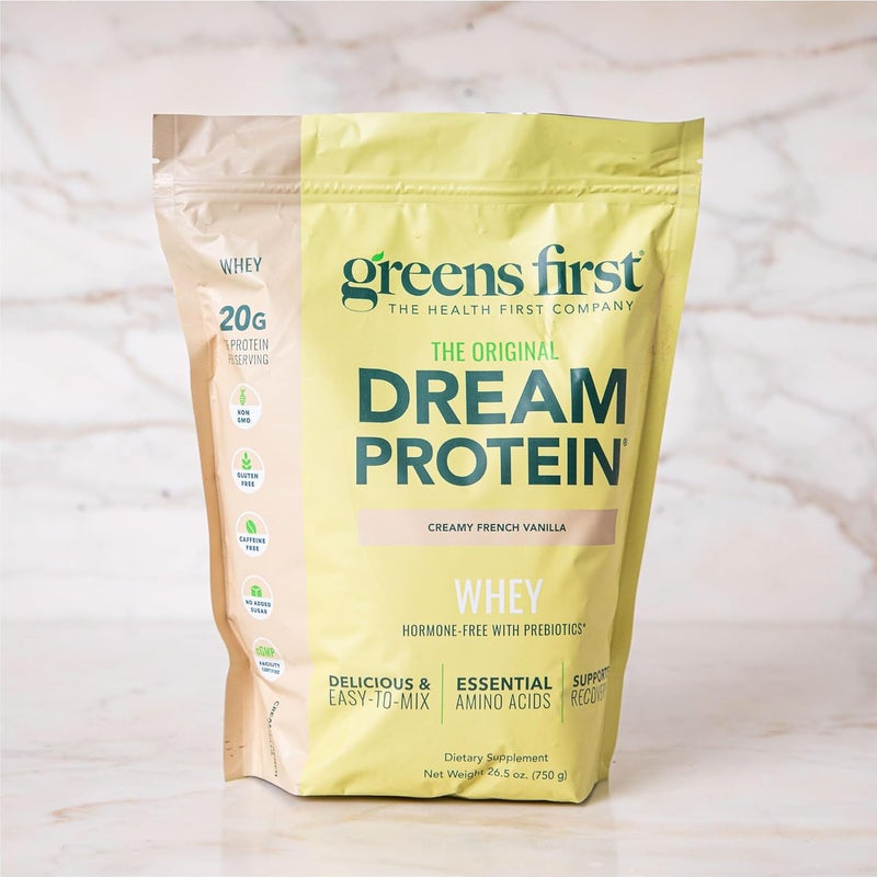 Greens First Dream Protein Powder Whey  20g Protein Per Serving  HormoneFree with Prebiotics  NonGMO  No Artificial SweetenersMSGAspartame Creamy French Vanilla 265 oz - Image 4