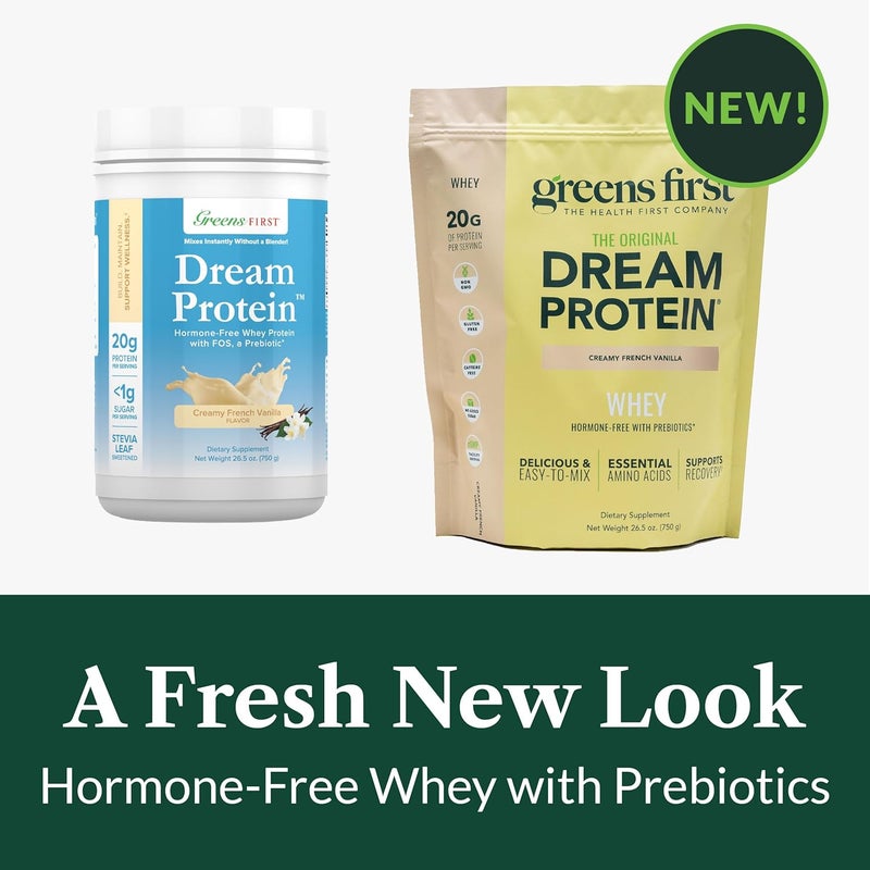 Greens First Dream Protein Powder Whey  20g Protein Per Serving  HormoneFree with Prebiotics  NonGMO  No Artificial SweetenersMSGAspartame Creamy French Vanilla 265 oz - Image 5