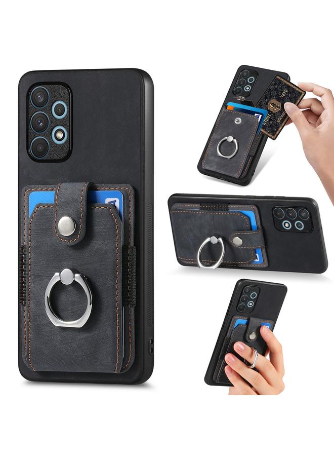 اس-توب جراب لهاتف Samsung Galaxy A32 4G بتصميم كلاسيكي مع حلقة ومحفظة وبطاقة - Image 1