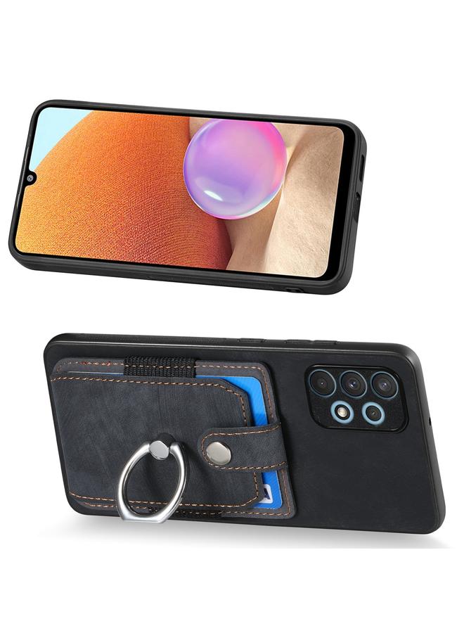 اس-توب جراب لهاتف Samsung Galaxy A32 4G بتصميم كلاسيكي مع حلقة ومحفظة وبطاقة - Image 3