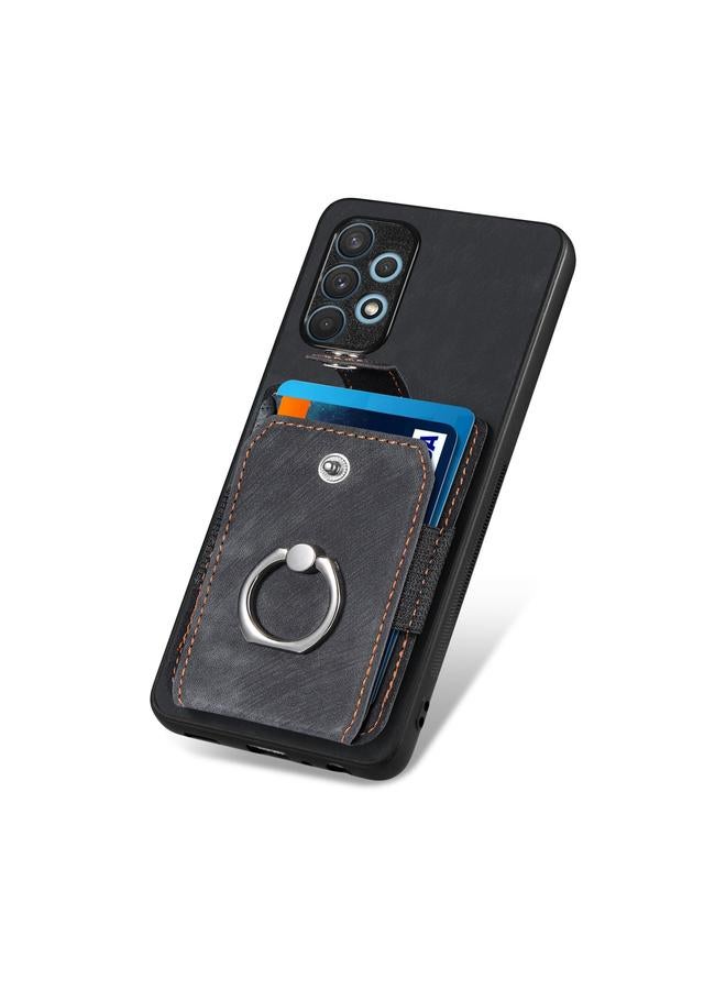 اس-توب جراب لهاتف Samsung Galaxy A32 4G بتصميم كلاسيكي مع حلقة ومحفظة وبطاقة - Image 2