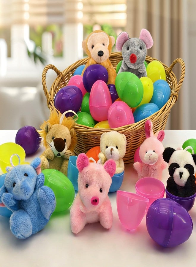Abakuku 24 Pcs Filled Easter Eggs Plush Toy, 2.35in Bright Colorful Eggs Prefilled with Variety Plush Toy Easter Basket Stuffers Party Favors Gift Bags - Image 4