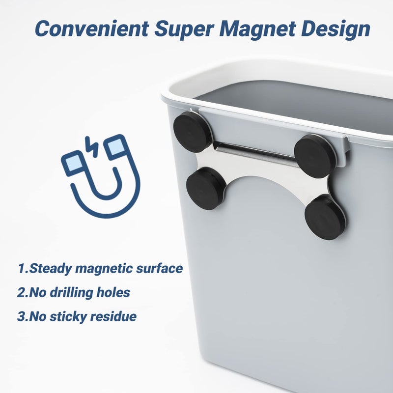 Skyflame Magnetic Hanging Trash Can, 2.1 Gallon Plastic Garbage Container, Multi-Function Grill Hanging BBQ Utensils Organizer Holder, Use for Kitchen/Bedroom/Bathroom/Camping/Grills - Image 4