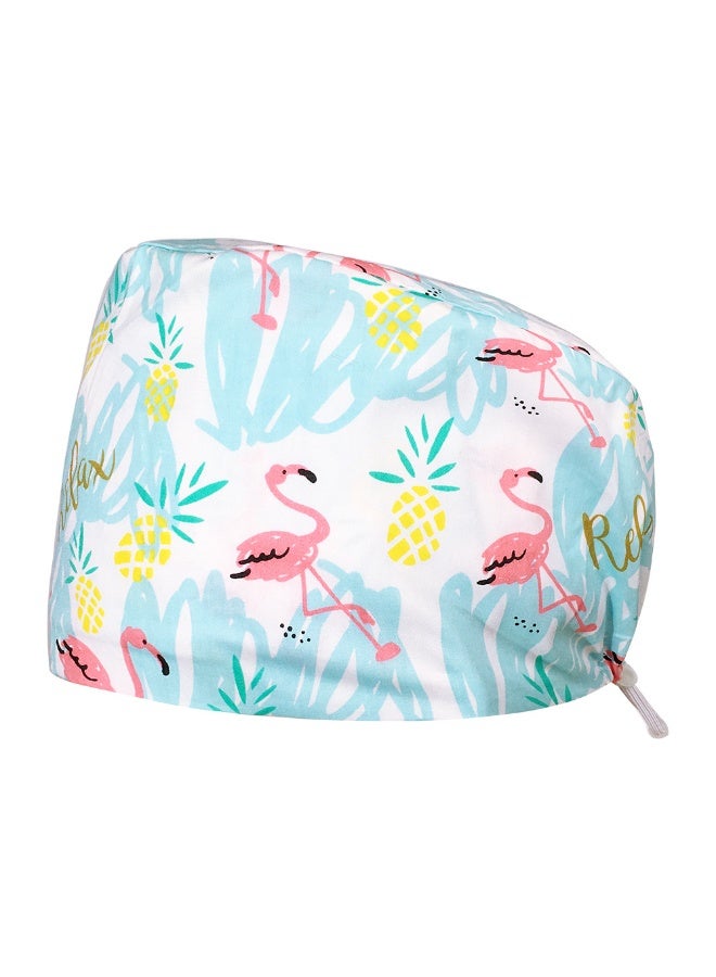 NIBEMINENT Nice-looking Printing Doctor Hat Surgical Cap for Long Hair Classic Nurse Baotou Caps Women Men Sweat-absorbent Towel Scrub Hat