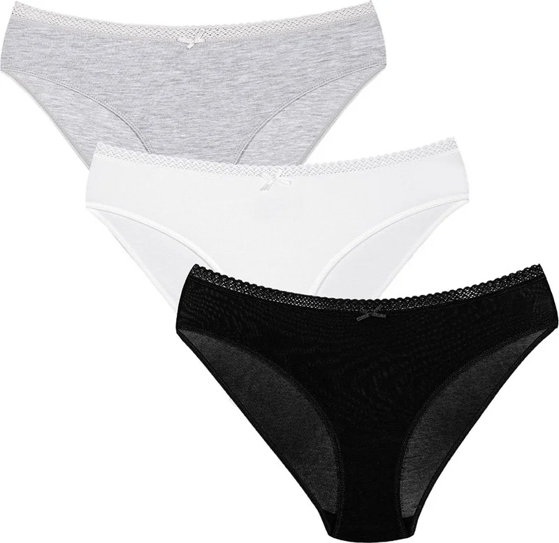 KOM Patternless Cotton Women's Slip Pure 3-Pack Panties