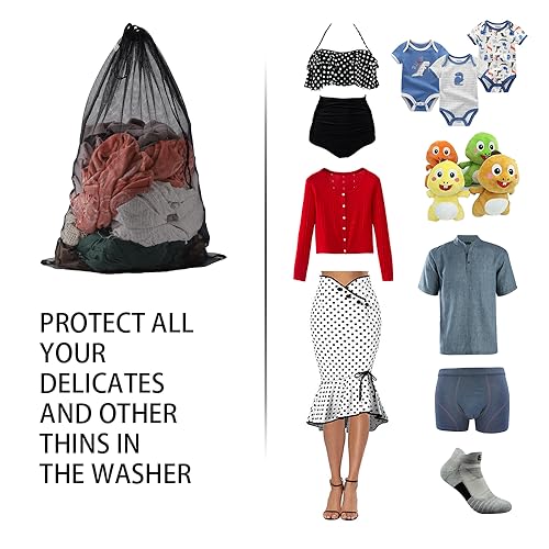 Kimmama Heavy Duty Coarse Mesh Drawsting Laundry Bag, 24'' x 36'' Super Sturdy Draw String Bag,Jumbo Net Cord Bag for Factories,College,Dorm,Travel,Outdoor,Storage - Image 3