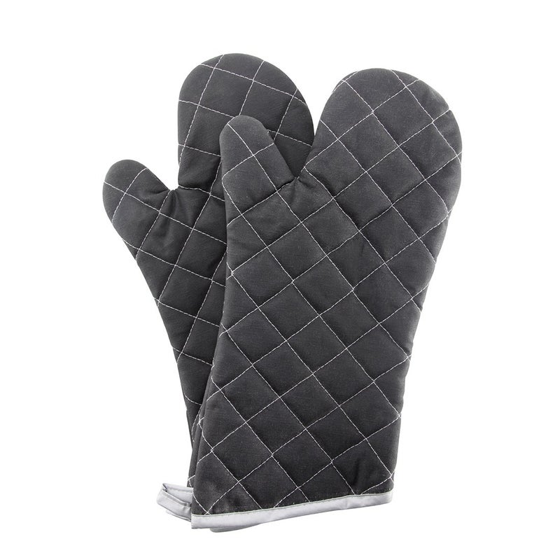 ARCLIBER Oven Mitts Flame Retardant Mitts Heat Resistant to 425 F 15 Inch Kitchen Mitt Black Color 2Pack 