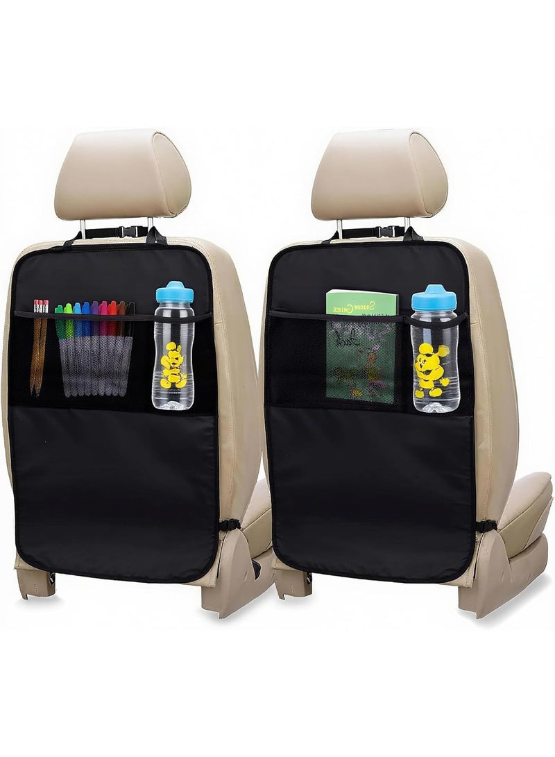 jaexest 2-Pack Extra Large Car Backseat Protector – Waterproof Kick Mats with Storage Organizer, Universal Fit for SUVs & Family Cars – Kids Seat Cover for Cleanliness & Protection - Image 2