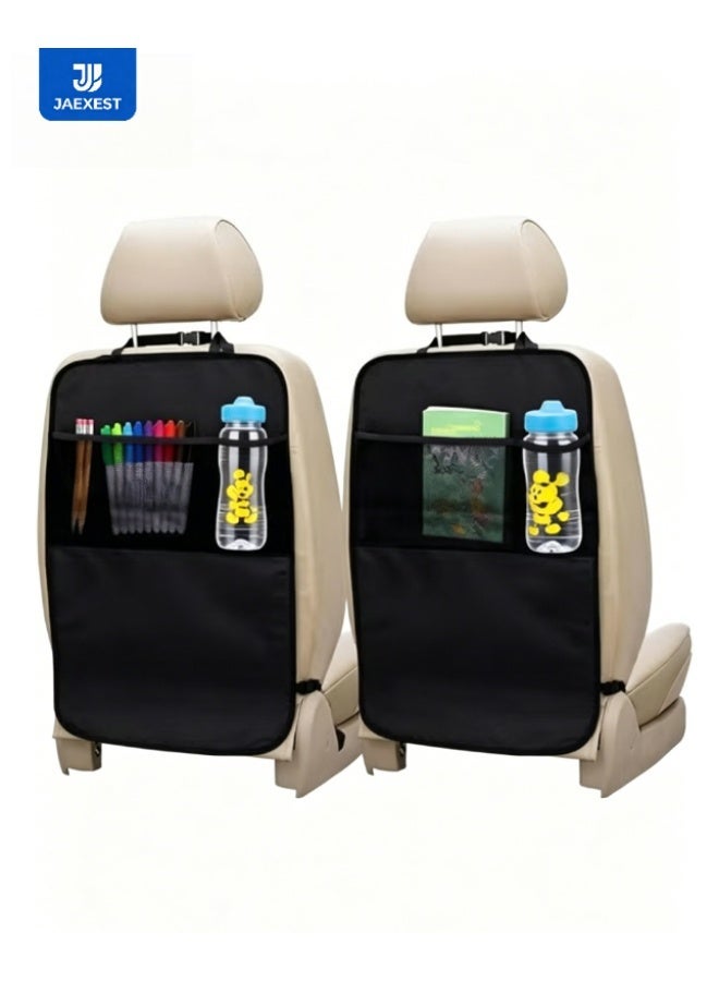 jaexest 2-Pack Extra Large Car Backseat Protector – Waterproof Kick Mats with Storage Organizer, Universal Fit for SUVs & Family Cars – Kids Seat Cover for Cleanliness & Protection - Image 1
