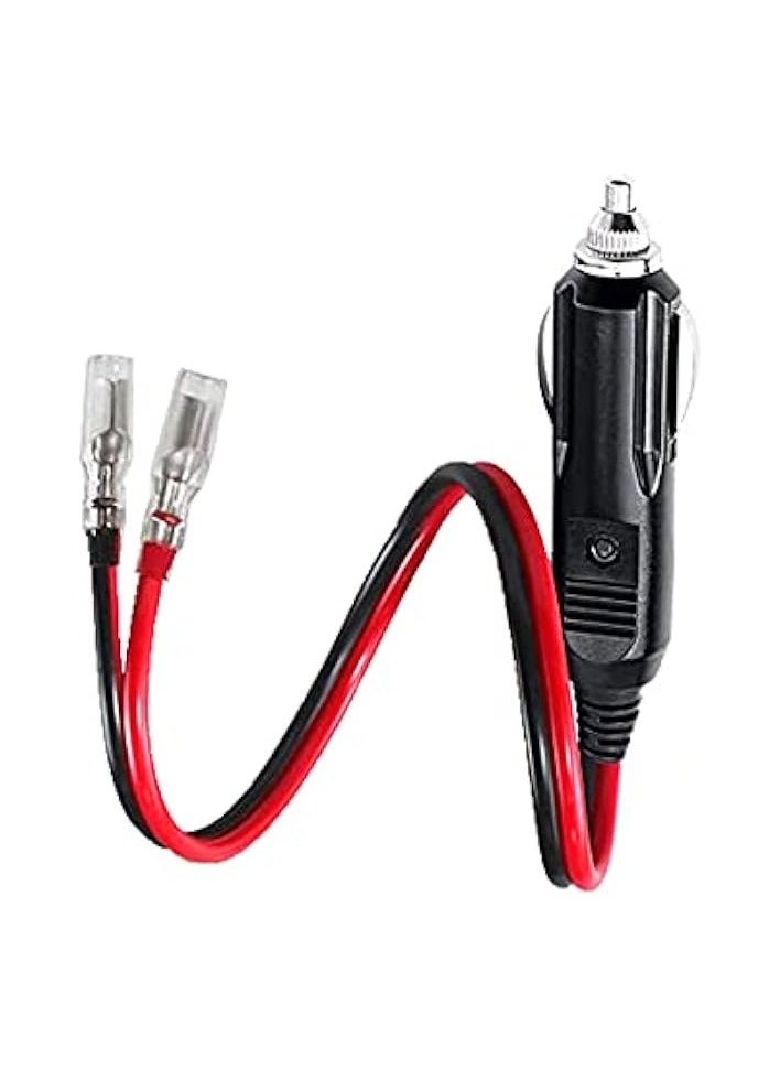 erorex 12V Cigarette Lighter Plug 12V Fused Replacement Cigarette Lighter Male Plug with Leads CB Radio Cigarette Lighter Adapter for Car Vehicle Mobile Radio (BlackRed-1PACK)  - Image 1