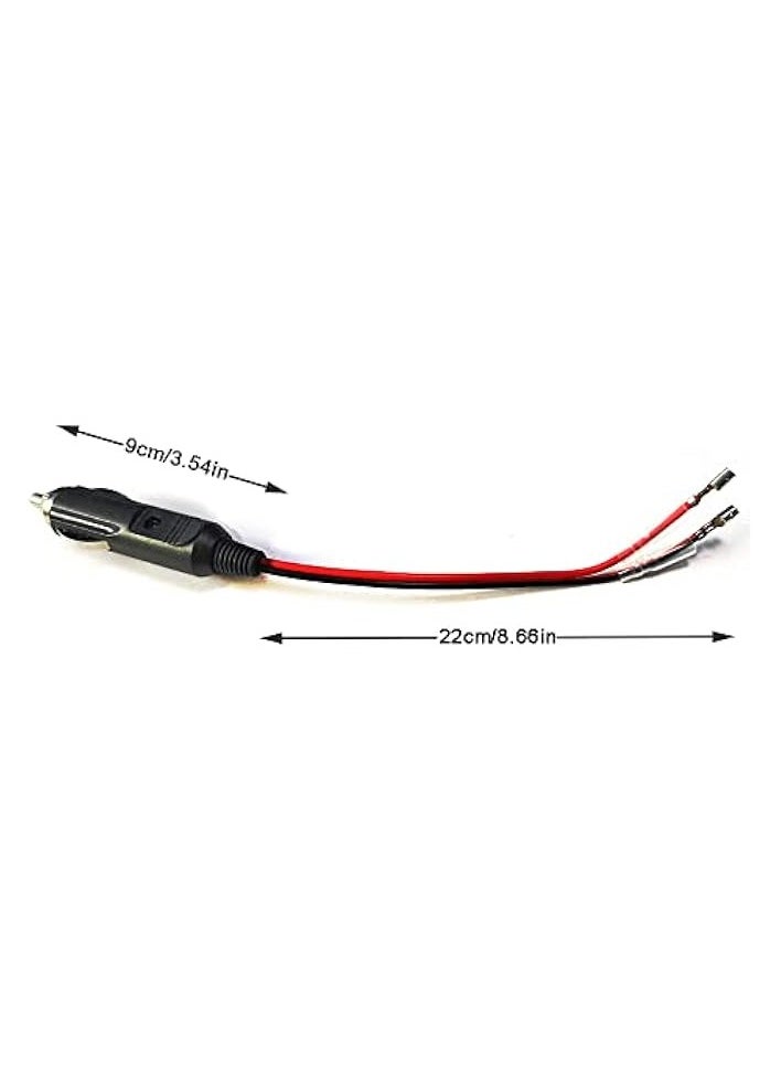 erorex 12V Cigarette Lighter Plug 12V Fused Replacement Cigarette Lighter Male Plug with Leads CB Radio Cigarette Lighter Adapter for Car Vehicle Mobile Radio (BlackRed-1PACK)  - Image 3