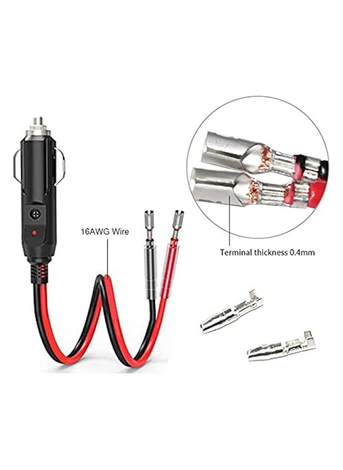 erorex 12V Cigarette Lighter Plug 12V Fused Replacement Cigarette Lighter Male Plug with Leads CB Radio Cigarette Lighter Adapter for Car Vehicle Mobile Radio (BlackRed-1PACK)  - Image 5