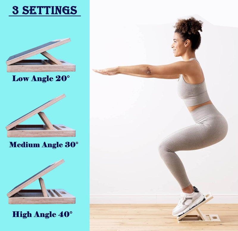 Homecute Wooden Slant Board, Calf Stretch Adjustable Incline Board Portable Non-slip stretching Board, 3 positions Workout Board for Pain Relief from Plantar Fasciitis Tendinitis and More. - Image 3