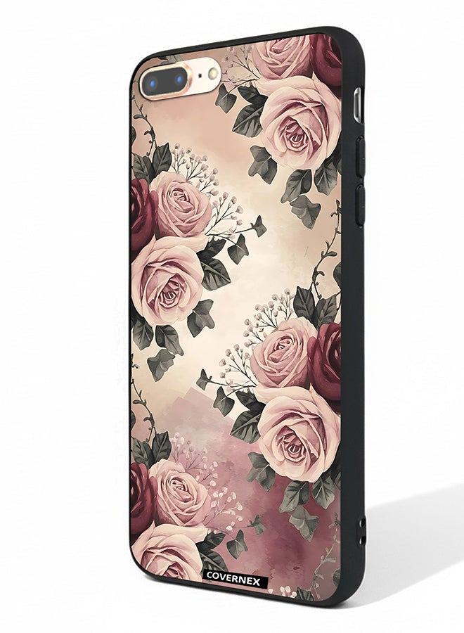 Covernex Apple iPhone 7 Plus Protective Case Cover Printed Featuring Vintage Victorian Rose Bouquet - Image 1