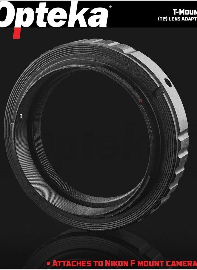 Opteka - T-Mount (T2) Adapter Compatible with Nikon D5, D4, D3X, D3, D810, D800, D750, D500, D610, D600, D300, D7200, D7100, D5500, D5300, D5200, D5100, D3300, D3200 and D3100 Digital SLR Cameras - Image 1