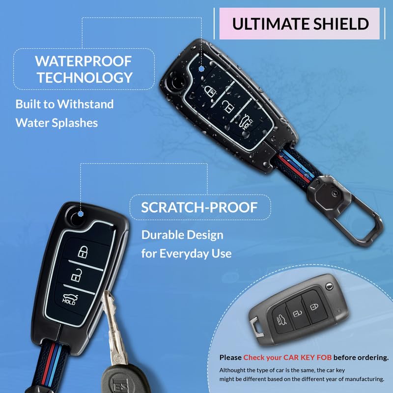 NEODRIFT 'KeyShield' Car Key Cover for Hyundai Verna (Shape 4, 03 Buttons) (Durable, Stylish, and 360° Protection) - Image 3