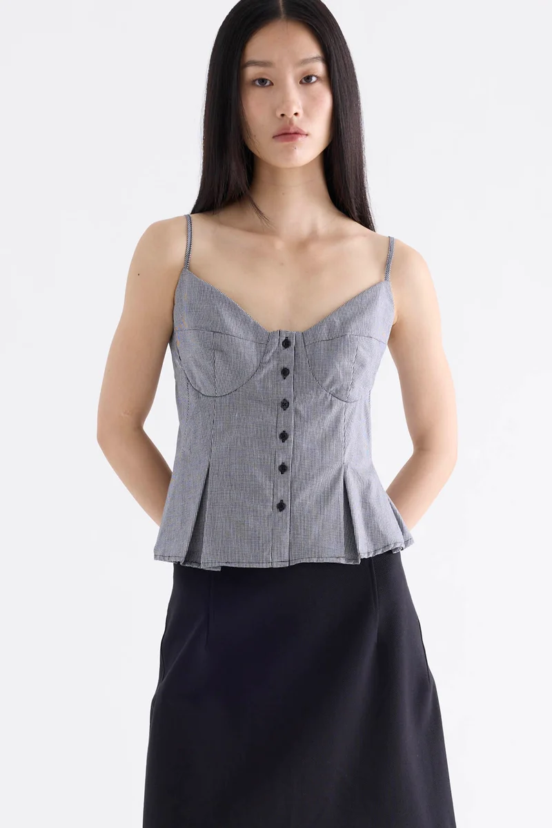 ذا اديتورز ماركت Kara Pleated Bustier Top