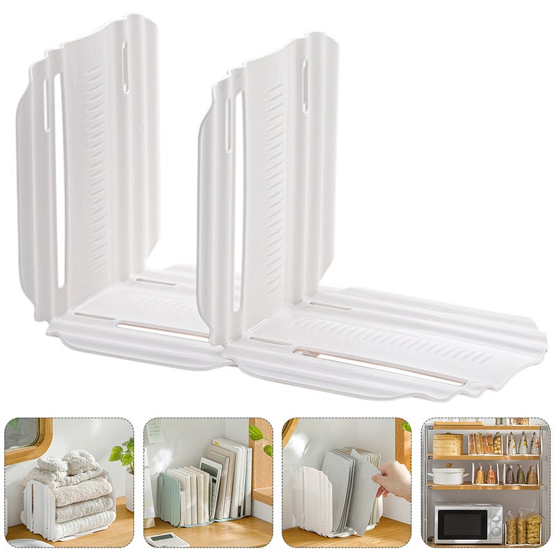 2pcs Multifunctional Flexible Partition Board Storage Dividers (White) - Image 3