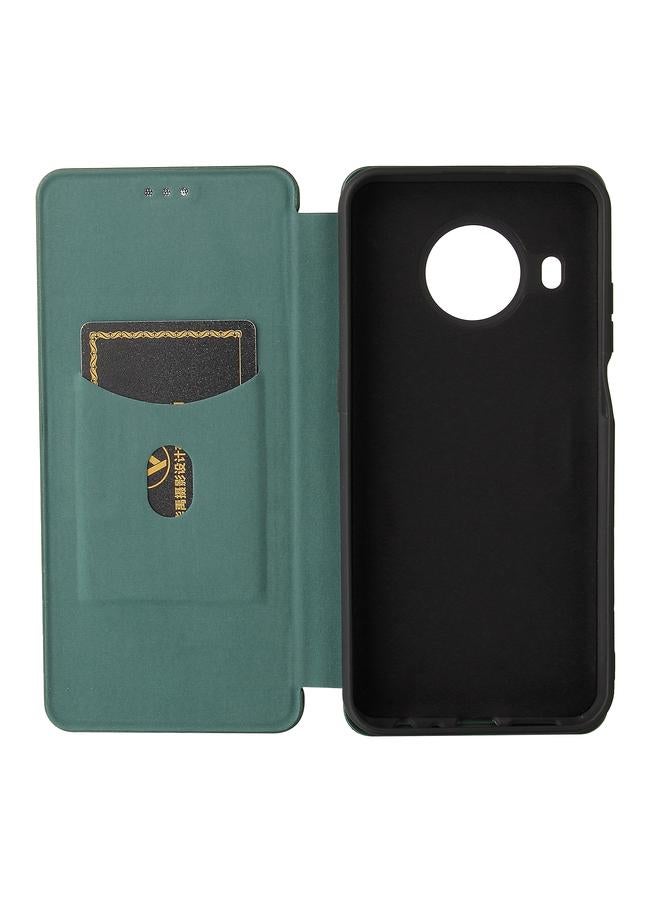 اس-توب جراب لهاتف Nokia X10 مصنوع من ألياف الكربون بتصميم أفقي قابل للطي مصنوع من مادة TPU + PC + جلد PU مع فتحة للبطاقات - Image 5