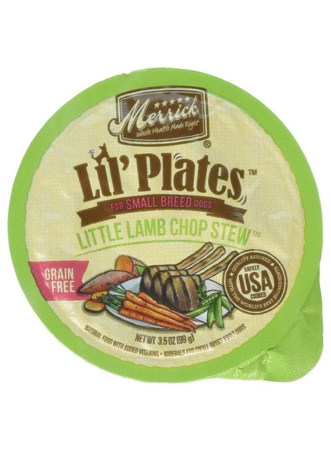 Merrick Lil's Plates 3.5-Oz Grain Free Wet Food for Small Breed Dogs12 Cans - Little Lamb Chop Stew - Image 1