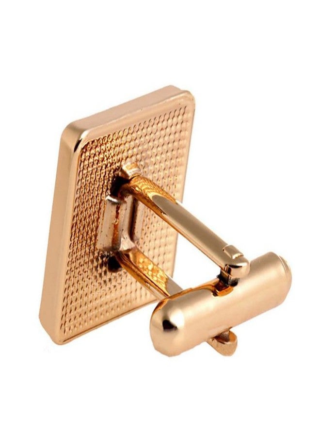Ruvee Men’s Rose Gold Blue Crystal Square Cufflinks - Luxury Rhinestone Border Dress Shirt Cuff Links for Weddings, Business & Gifts - Image 3