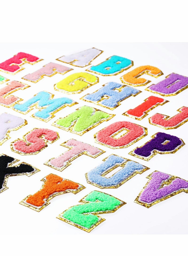 Patches for Clothing, Letter Patches, 26 Pcs Chenille Iron on A-Z Alphabet DIY Supplies - Image 1