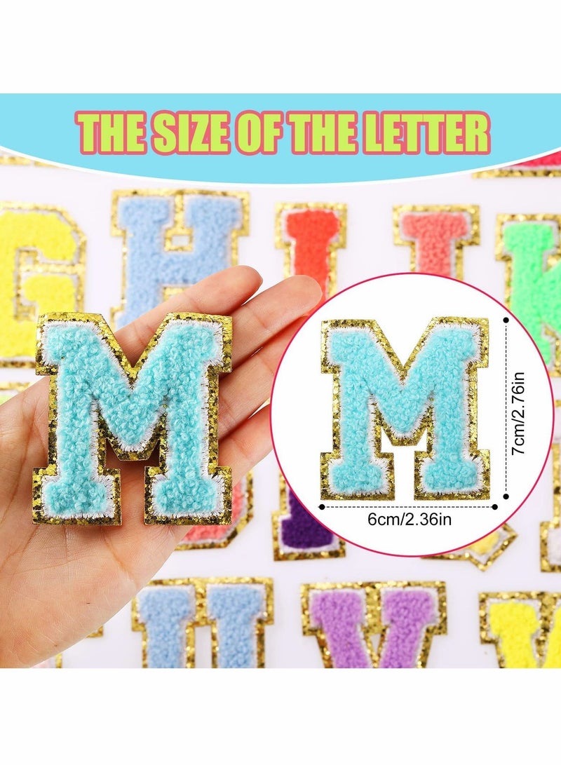 Patches for Clothing, Letter Patches, 26 Pcs Chenille Iron on A-Z Alphabet DIY Supplies - Image 2