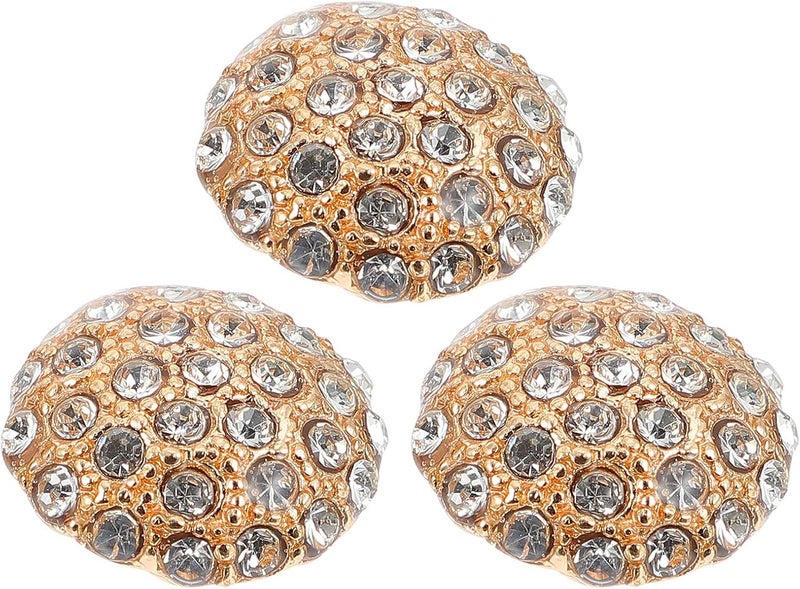 3pcs Crystal Sewing Buttons with Loop 23mm Round Rhinestone Buttons for Coat Sweater and Craft Sewing Accessories for Women’s Outerwear and Wool Jackets - Image 1