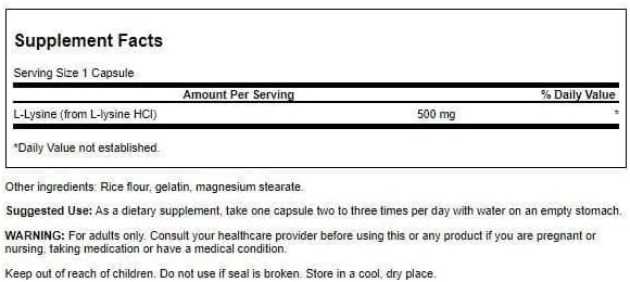 Swanson Free Form LLysine  Natural Supplement Promoting Stress Support  Nervous System Health  May Promote Calm Mood  Relaxation  300 Capsules 500mg Each 2 Pack - Image 2