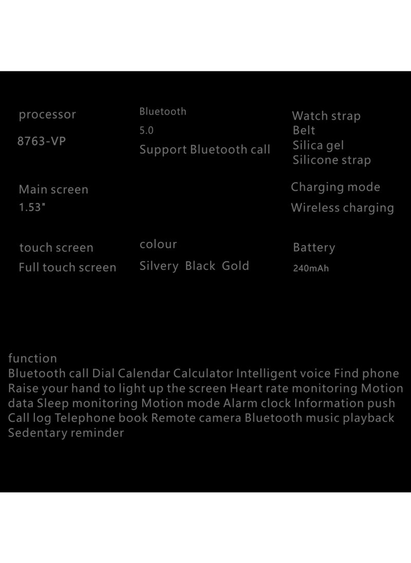 Hommtel - GT5 Ultrathin Smartwatch - Silver Dial Edition with Navy Blue Strap, 1.53" AMOLED Display, NFC, AI Voice Assistant, and Multi-Sport Modes - Image 1