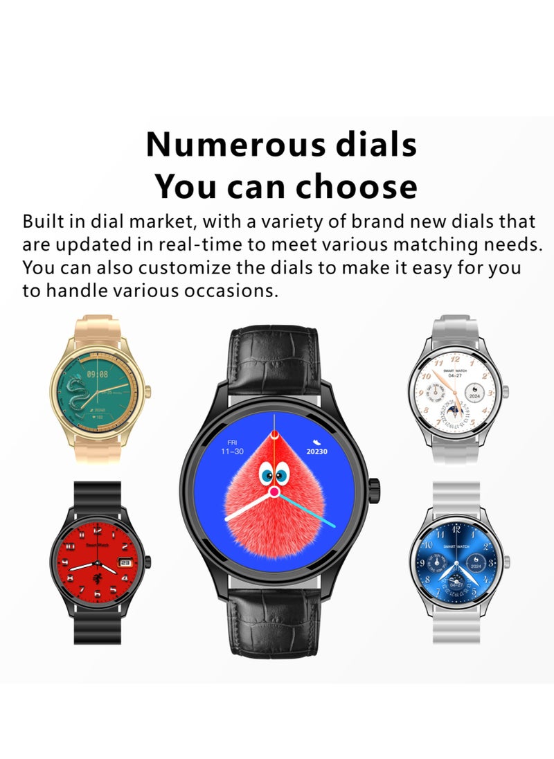 Hommtel - GT5 Ultrathin Smartwatch - Silver Dial Edition with Navy Blue Strap, 1.53" AMOLED Display, NFC, AI Voice Assistant, and Multi-Sport Modes - Image 1