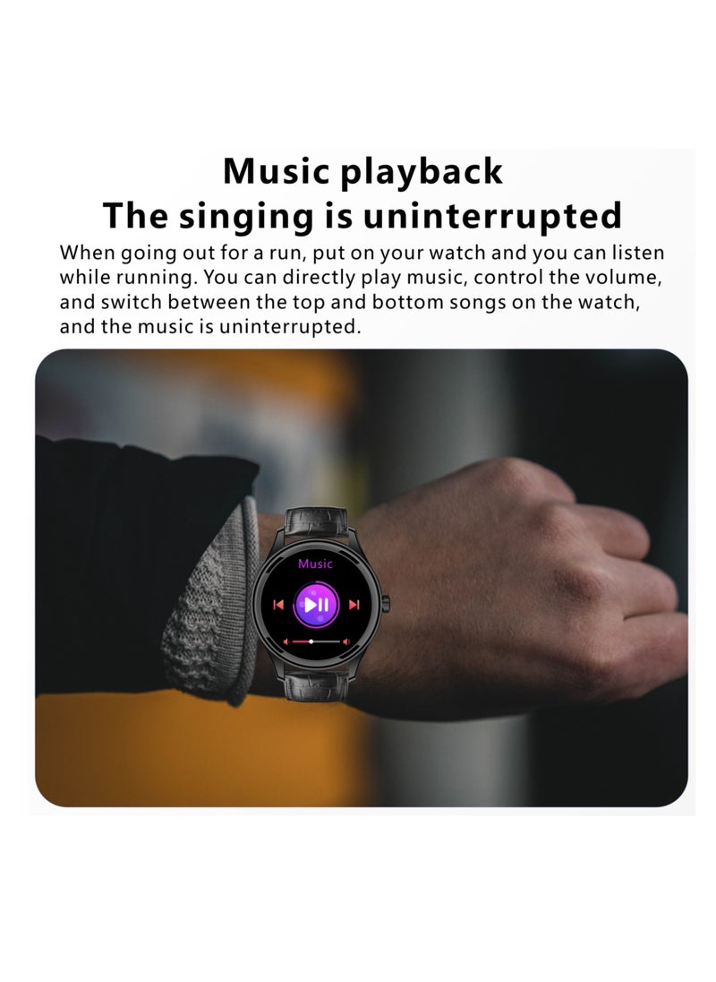Hommtel - GT5 Ultrathin Smartwatch - Silver Dial Edition with Navy Blue Strap, 1.53" AMOLED Display, NFC, AI Voice Assistant, and Multi-Sport Modes - Image 1