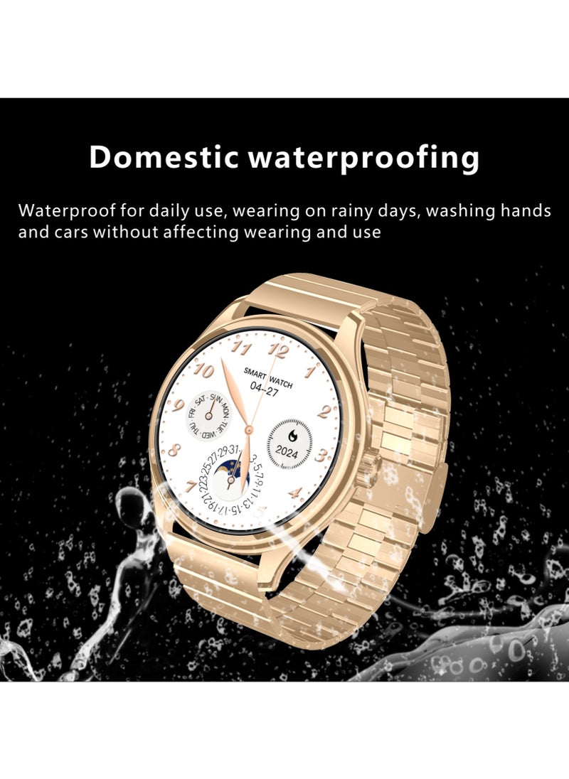 Hommtel - GT5 Ultrathin Smartwatch - Silver Dial Edition with Navy Blue Strap, 1.53" AMOLED Display, NFC, AI Voice Assistant, and Multi-Sport Modes - Image 1