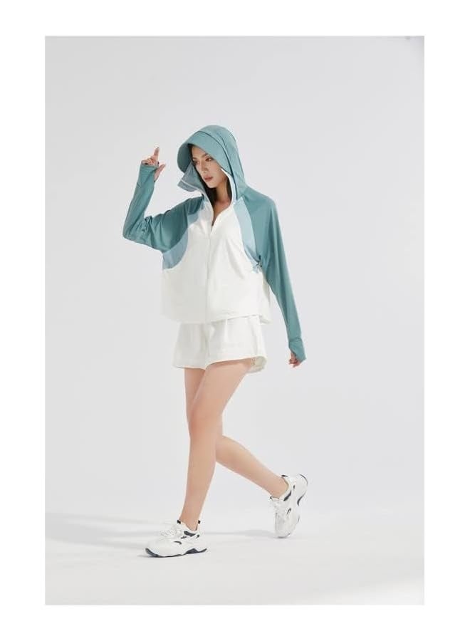 Women's UV Protection Jacket Hoodie with Face Mask, Long Sleeve, UPF 50+ for Fishing and Hunting - Image 3