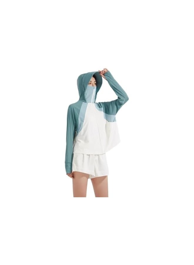 Women's UV Protection Jacket Hoodie with Face Mask, Long Sleeve, UPF 50+ for Fishing and Hunting - Image 1