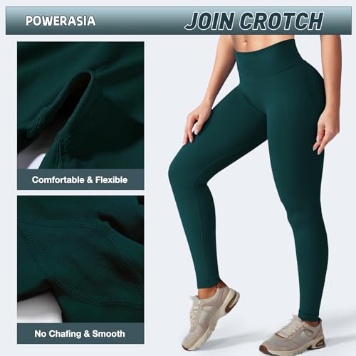 POWERASIA Seamless Impact Leggings Hidden Scrunch Butt Lifting Leggings for Women Booty Workout Tights Mid Low Waist Tummy Control Compression Fitness Gym Womens V Back Yoga Pants - Image 5