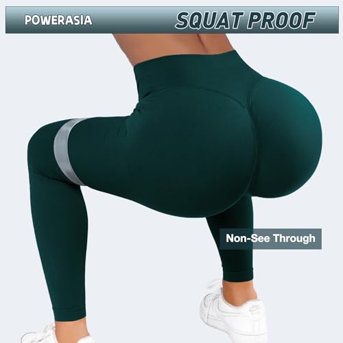 POWERASIA Seamless Impact Leggings Hidden Scrunch Butt Lifting Leggings for Women Booty Workout Tights Mid Low Waist Tummy Control Compression Fitness Gym Womens V Back Yoga Pants - Image 4