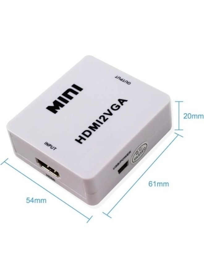 Mini HDMI to VGA Converter 1080P Audio Video Signal Output HDMI2VGA Converter for PS3 XBOX360 Blu-ray DVD Set-top Boxes PC Laptop to HDTV Projector - Image 2